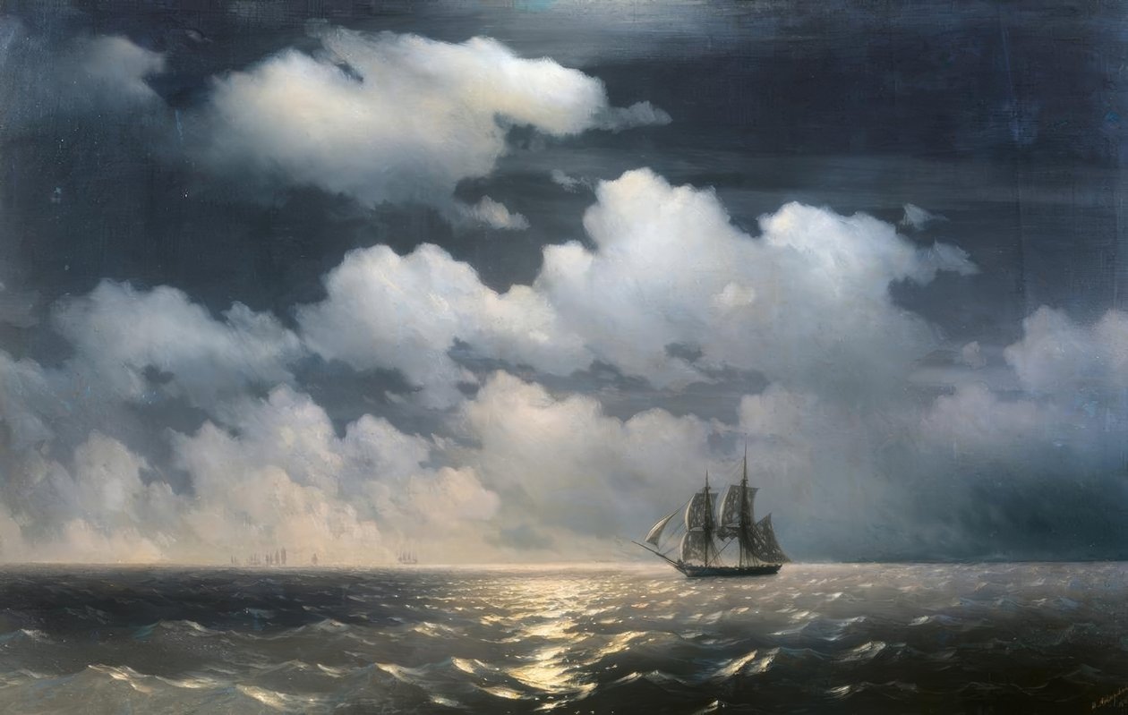 Brig Mercury’ Két török hajó megtámadta. alkotó: Ivan Konstantinovich Aivazovsky