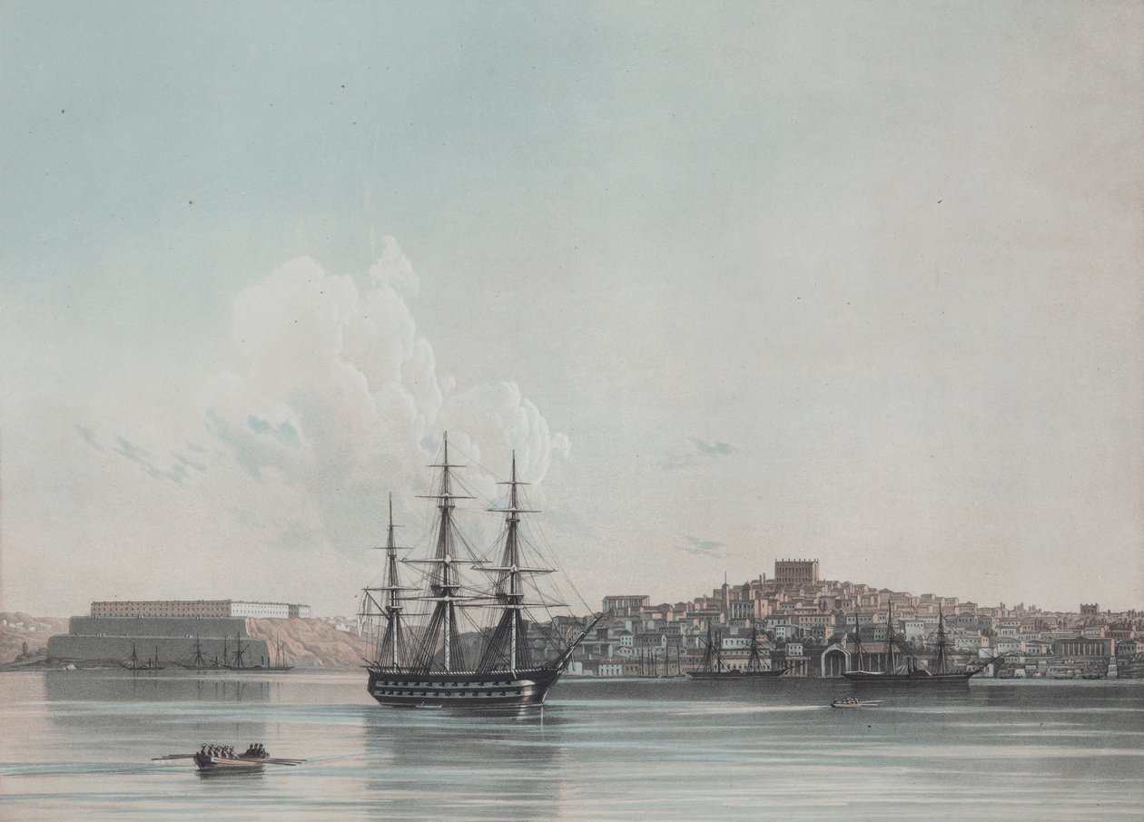 Új tengeri laktanya és Szevasztopol belső kikötője, 1850-es évek alkotó: Ivan Konstantinovich Aivazovsky