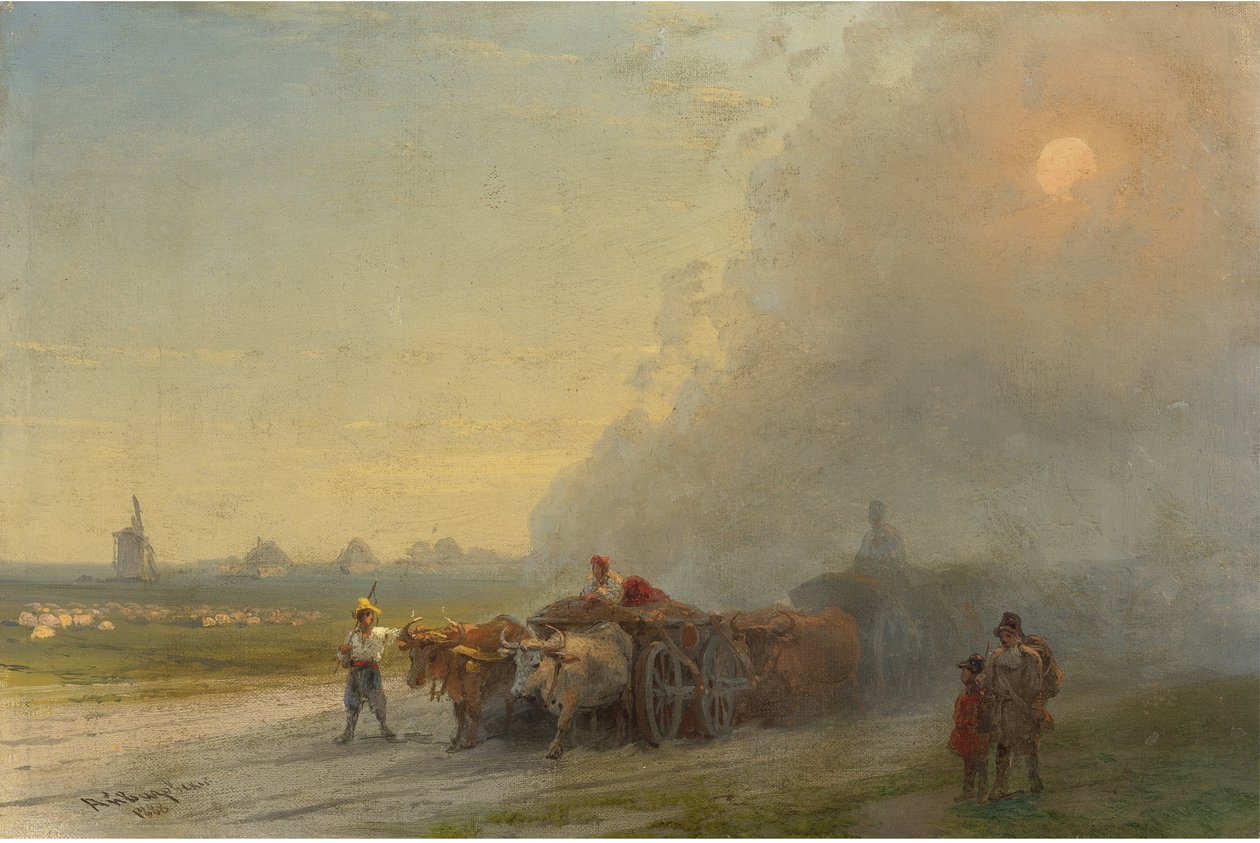 Ökörszekerek az ukrán sztyeppén alkotó: Ivan Konstantinovich Aivazovsky