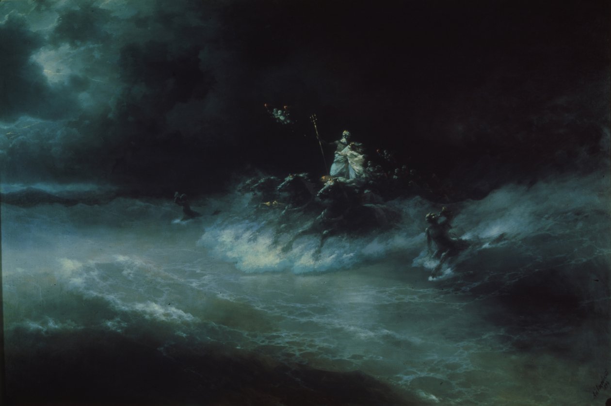 A Poszeidonok a tenger felett utaznak, 1894 alkotó: Ivan Konstantinovich Aivazovsky