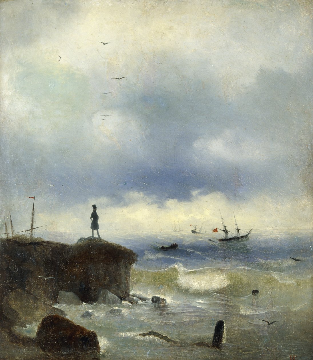 Puskin a Fekete-tengerre néz, 1838 alkotó: Ivan Konstantinovich Aivazovsky