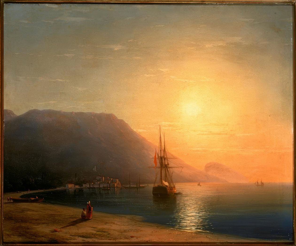 Naplemente Ajudag mellett, a krími tengerparton alkotó: Ivan Konstantinovich Aivazovsky