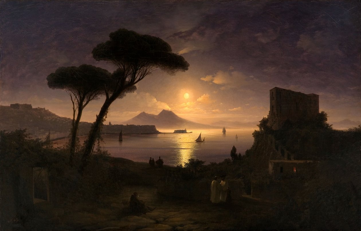 A Nápolyi-öböl holdfényes éjszakán, 1842 alkotó: Ivan Konstantinovich Aivazovsky