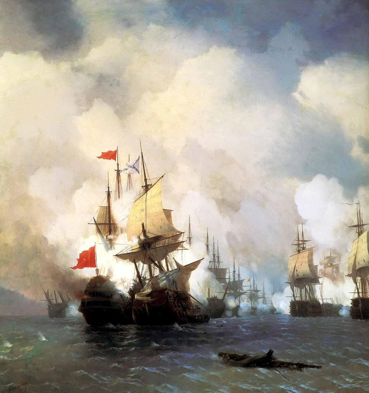 A chesmai tengeri csata 1770. július 5-én, 1848. alkotó: Ivan Konstantinovich Aivazovsky