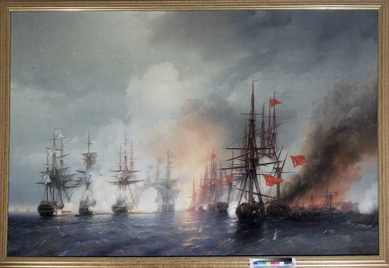 A sinop-i csata 1853. november 30-án alkotó: Ivan Konstantinovich Aivazovsky