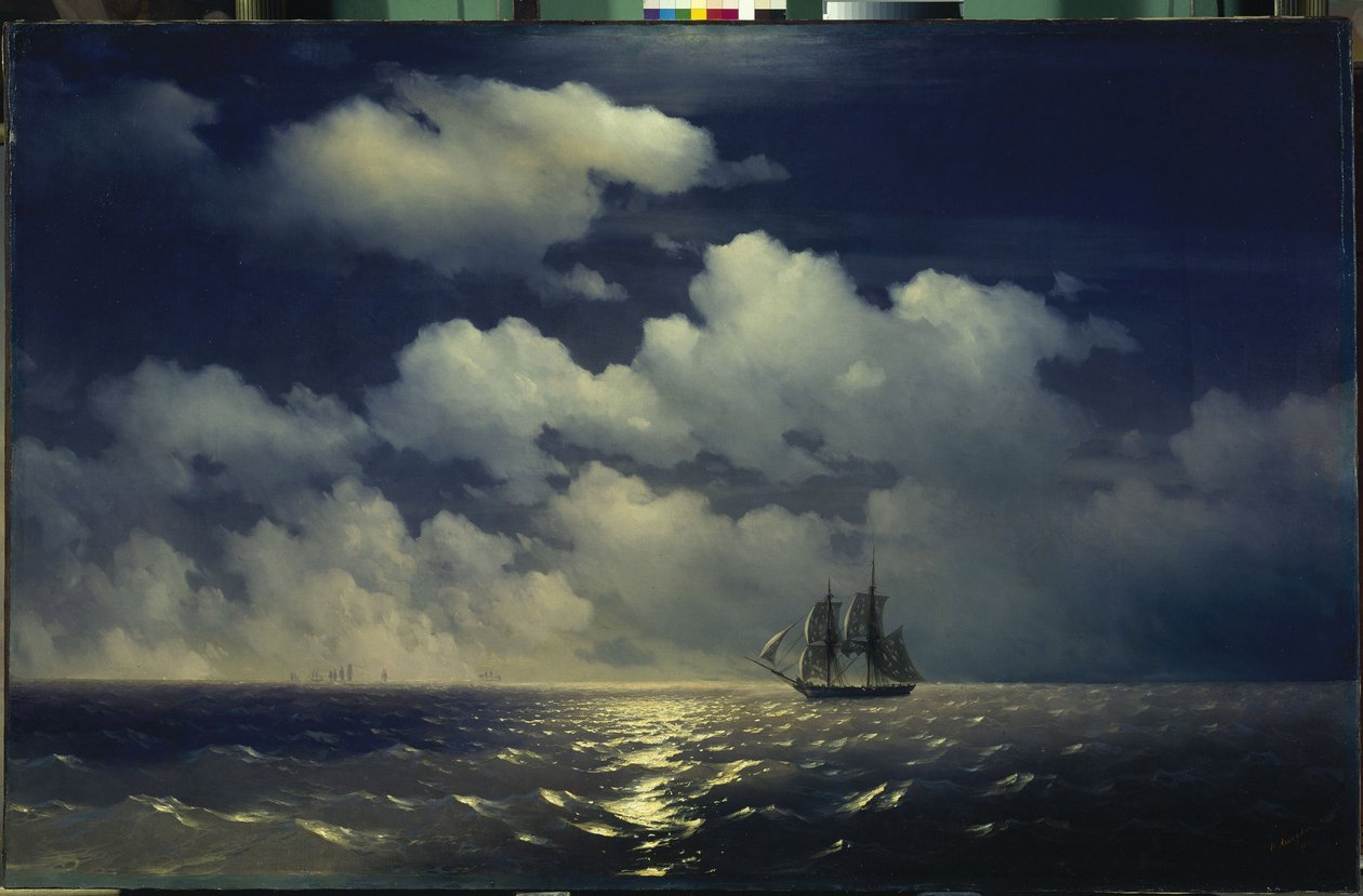 A dandár Mercury összecsapása az Aivazovsky, Ivan Konstantinovich (1817-1900) orosz század két török hajójának legyőzése után alkotó: Ivan Konstantinovich Aivazovsky