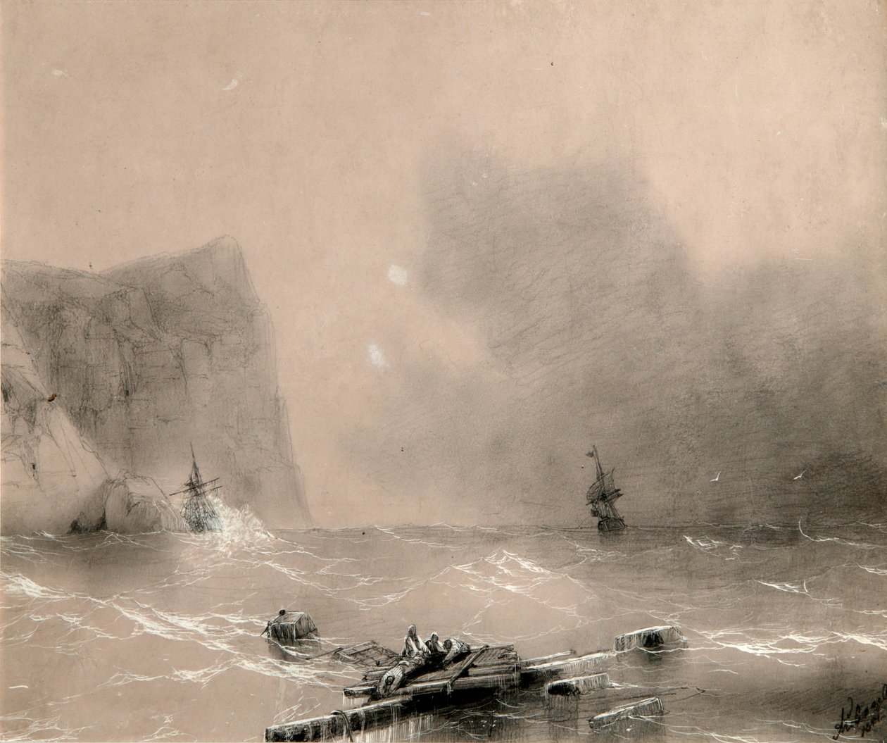 A brit flotta katasztrófája Balaclava partjainál 1854. november 14-én alkotó: Ivan Konstantinovich Aivazovsky