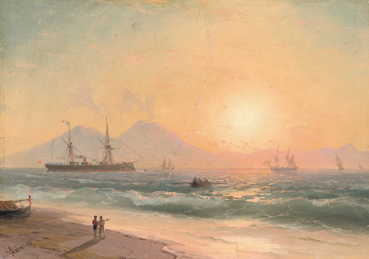 Hajókat nézni naplementekor, alkotó: Ivan Konstantinovich Aivazovsky