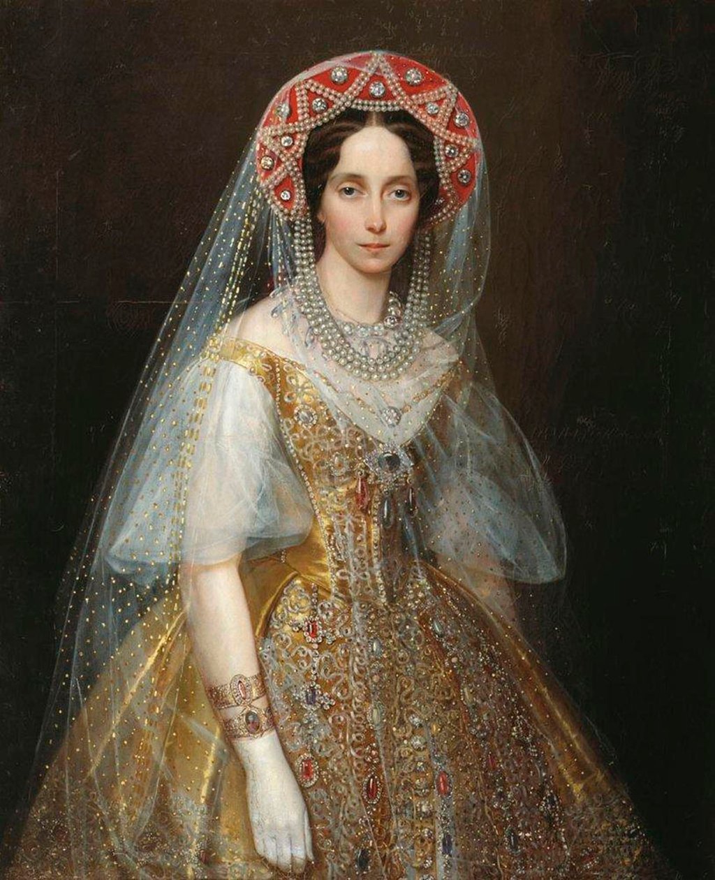 Mária Alekszandrovna nagyhercegnő 1824-1880, Oroszország leendő császárnéja portréja, 1840-es évek. alkotó: Ivan Kosmich Makarov