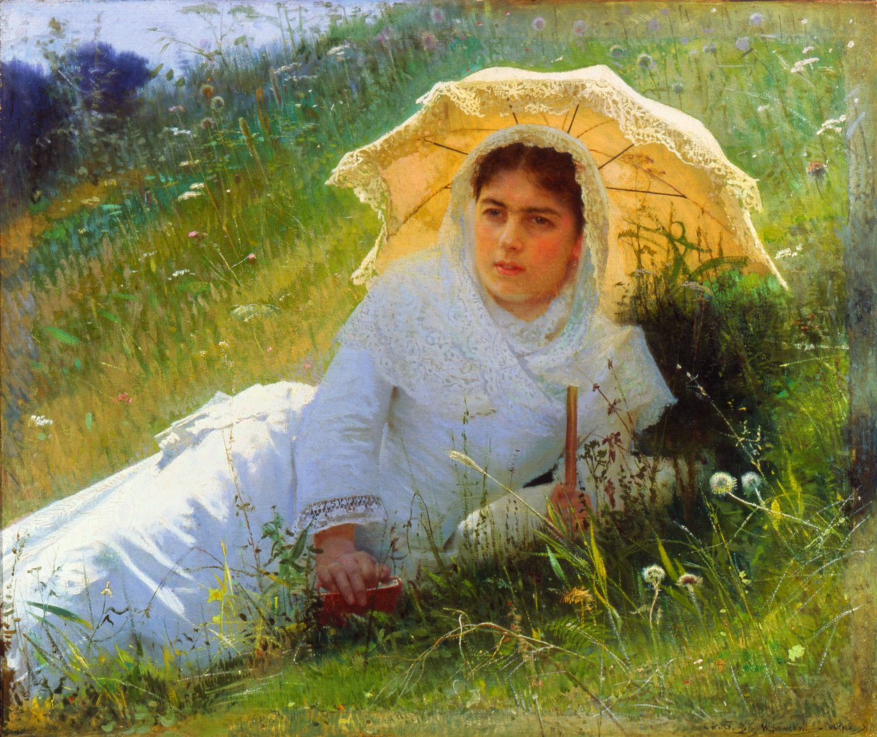 Egy forró nap a fűben. Délben, 1883 alkotó: Ivan Kramskoy