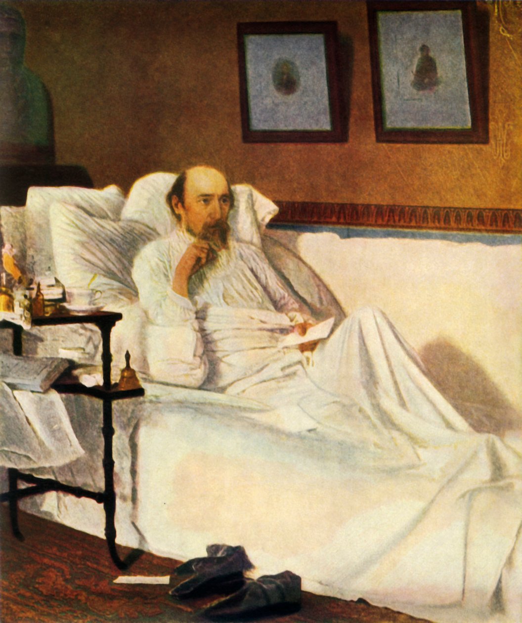 Nekrasov portréja, 1877, 1965. alkotó: Ivan Kramskoy