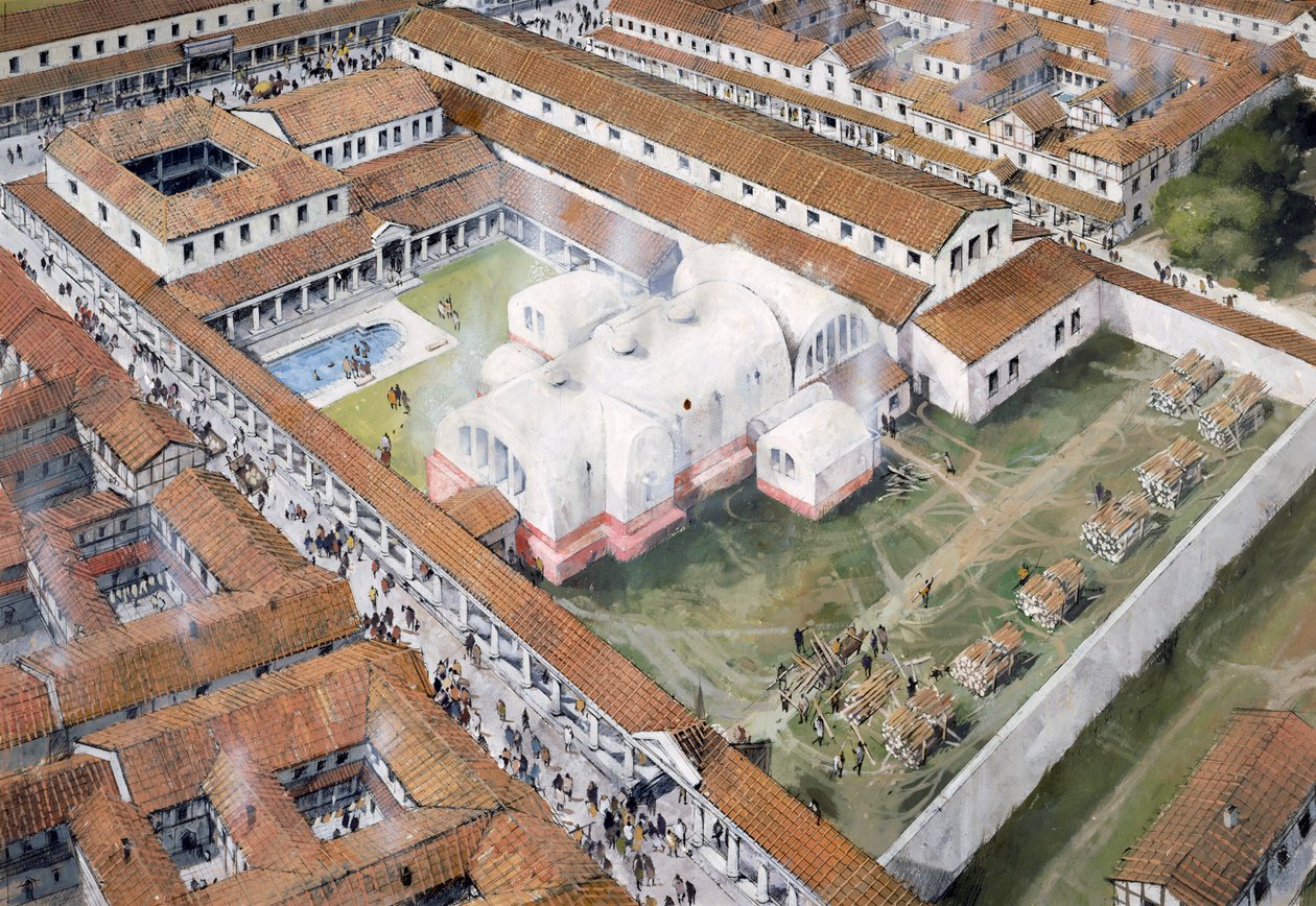 Baths, Wroxeter római város, Shropshire, 2. század c1980-c2017 alkotó: Ivan Lapper