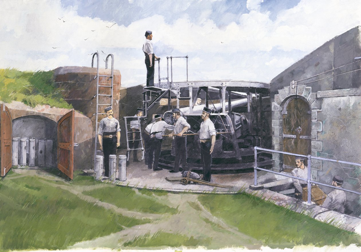 Ágyúoszlop, Pendennis kastély, Cornwall, 19. század, 1998 alkotó: Ivan Lapper