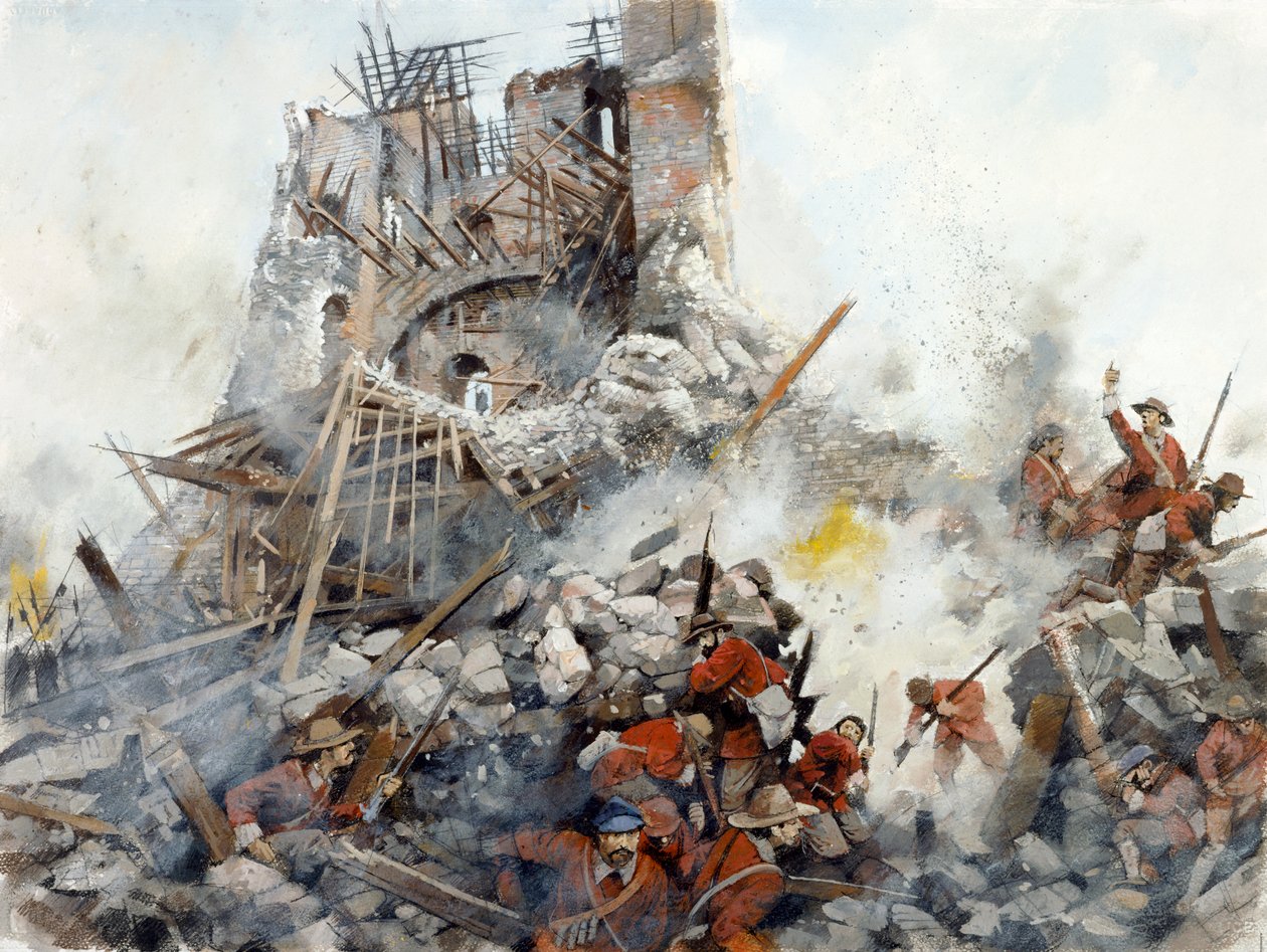 A templom megsemmisítése, angol polgárháború, Scarborough kastély, 1645, 1990-2010 alkotó: Ivan Lapper