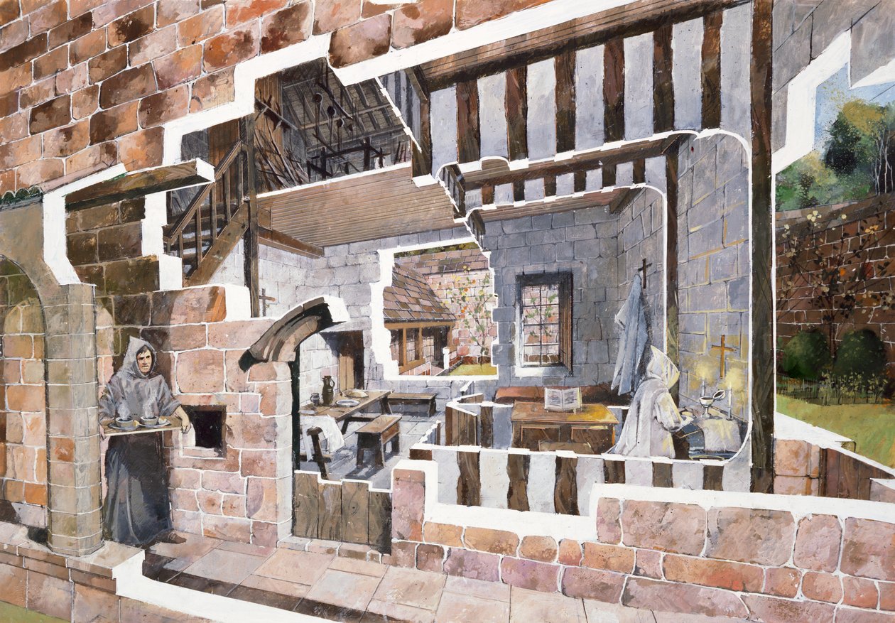 Szerzetes cella, Mount Grace Priory, 15. század, 1990-2010 alkotó: Ivan Lapper