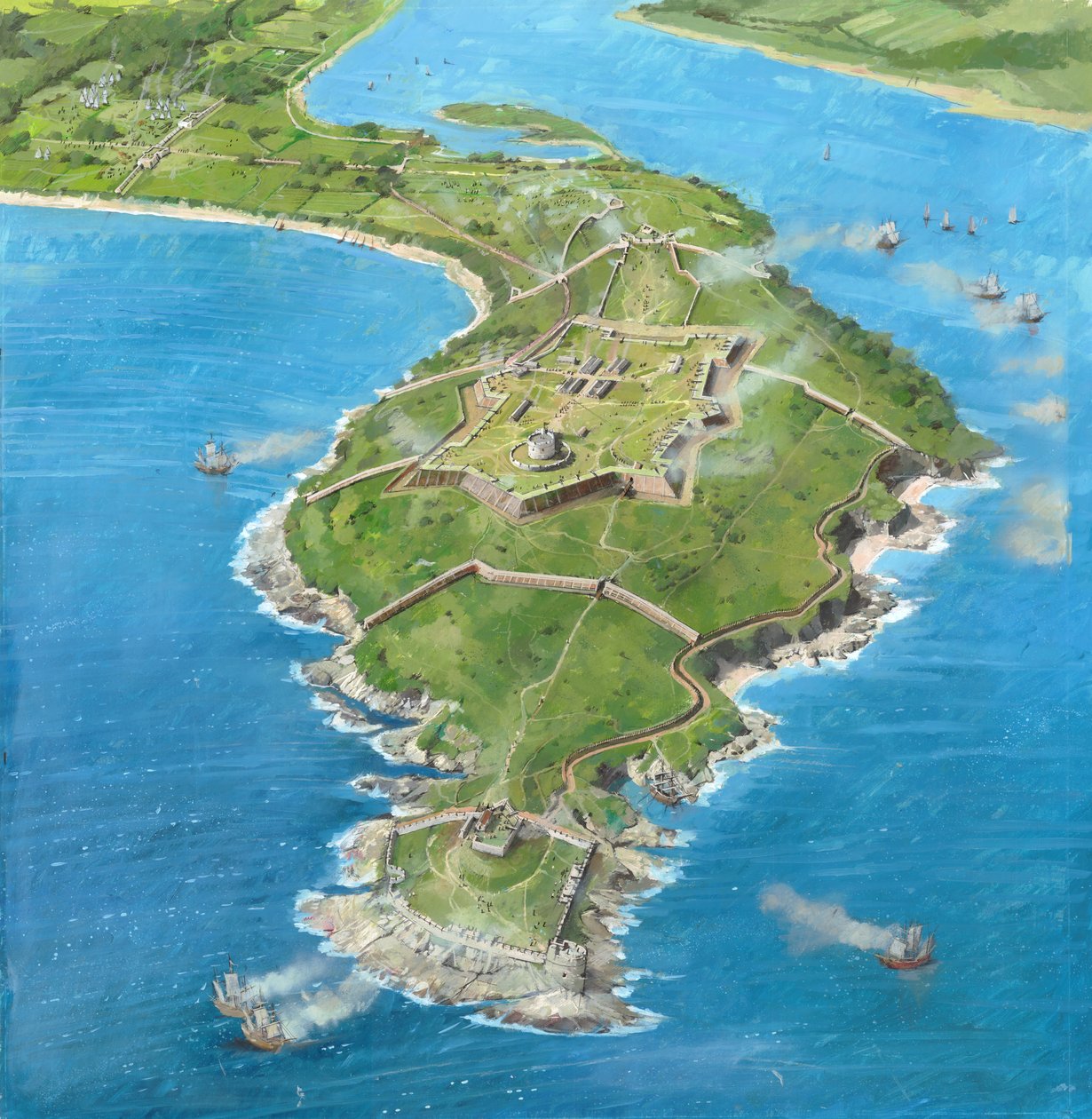 Pendennis vára az 1646-os ostrom alatt, 1990-2010 között alkotó: Ivan Lapper