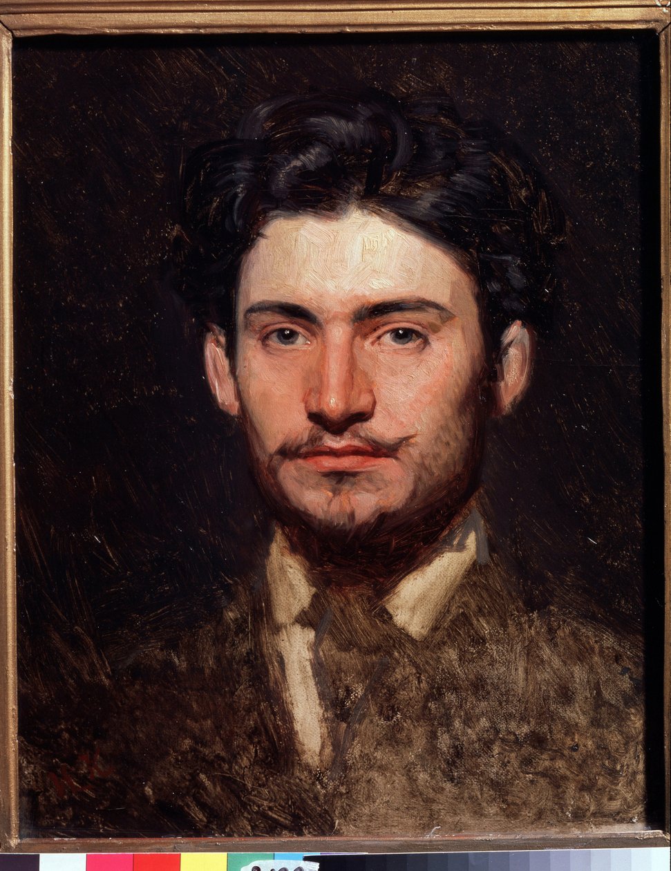 Fjodor Vasziljev művész portréja (Fjodor Alekszandrovics, Fiodor Alekszandrovics Vasziljev (1850-1873) (F. Vasziljev művész portréja). Ivan Nyikolajevics Kramskoj (1837-1887) festménye, olaj, vászon, 1871 körül. Orosz művészet, 19. sz. századi portré. alkotó: Ivan Nikolaevich Kramskoy