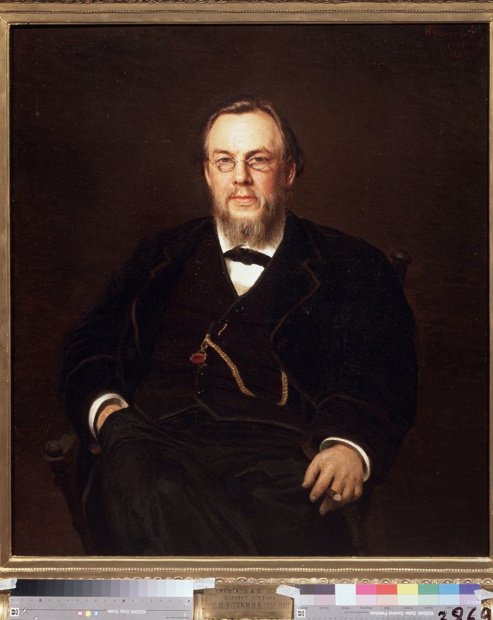 Dr. Szergej Botkin (1832-1889) gyűjtő portréja (Dr. Szergej Botkin gyűjtő portréja). Ivan Nyikolajevics Kramskoi (1837-1887) festménye, olaj, vászon alkotó: Ivan Nikolaevich Kramskoy