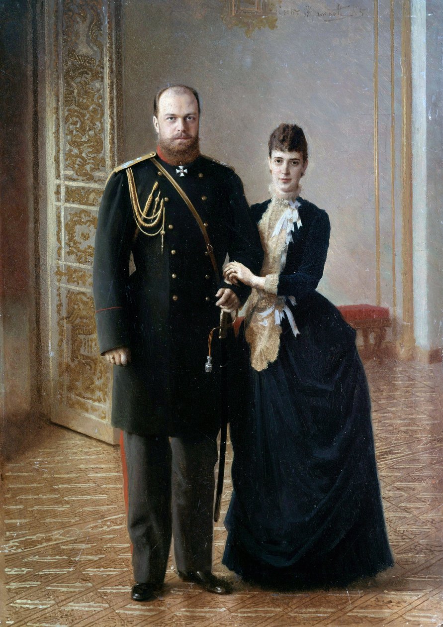 III. Sándor orosz cár (1845-1895) portréja feleségével, Maria Fedorovnával Ivan Nyikolajevics Kramskoj (Kramskoj) festménye (1837-1887) alkotó: Ivan Nikolaevich Kramskoy