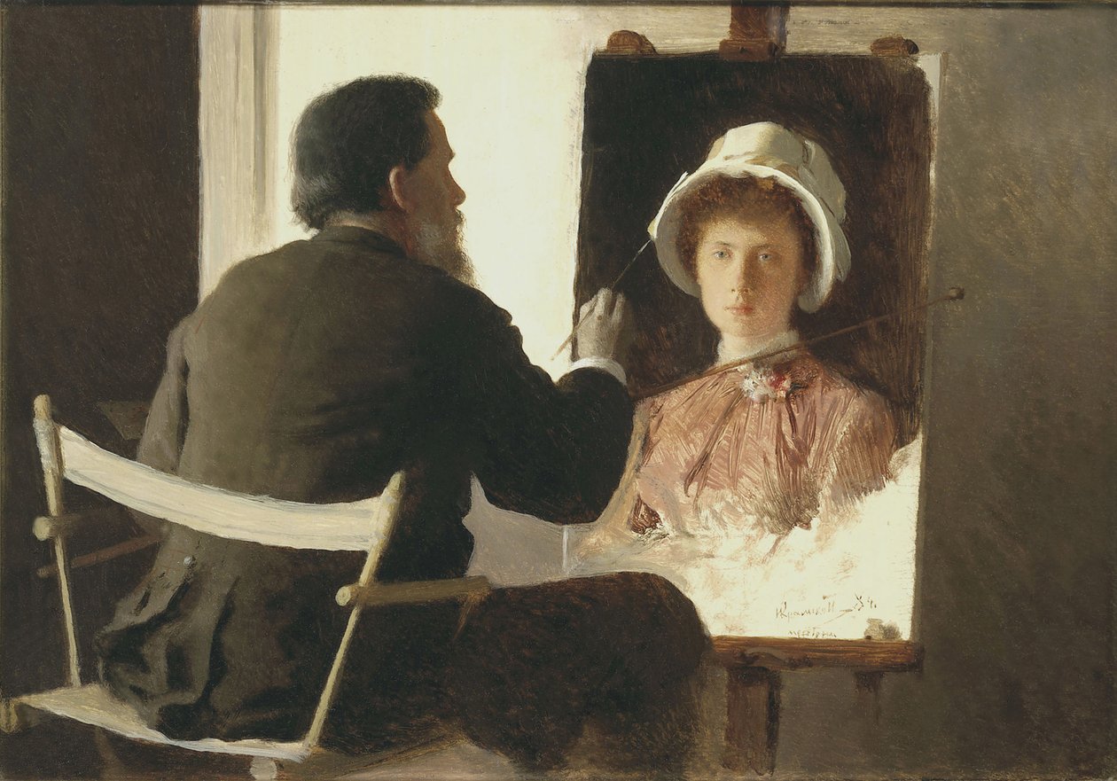 Kramskoy portrét fest lányáról, 1884 alkotó: Ivan Nikolaevich Kramskoy