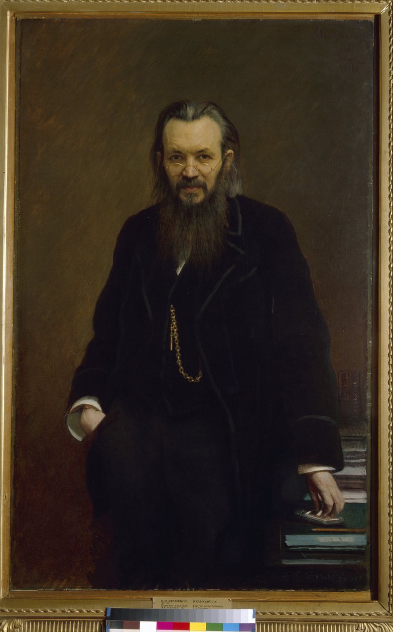 Alekszej Souvorin (1834-1912) kiadó és újságíró portréja. Ivan Nyikolajevics Kramskoi (1837-1887) festménye, olaj, vászon alkotó: Ivan Nikolaevich Kramskoy