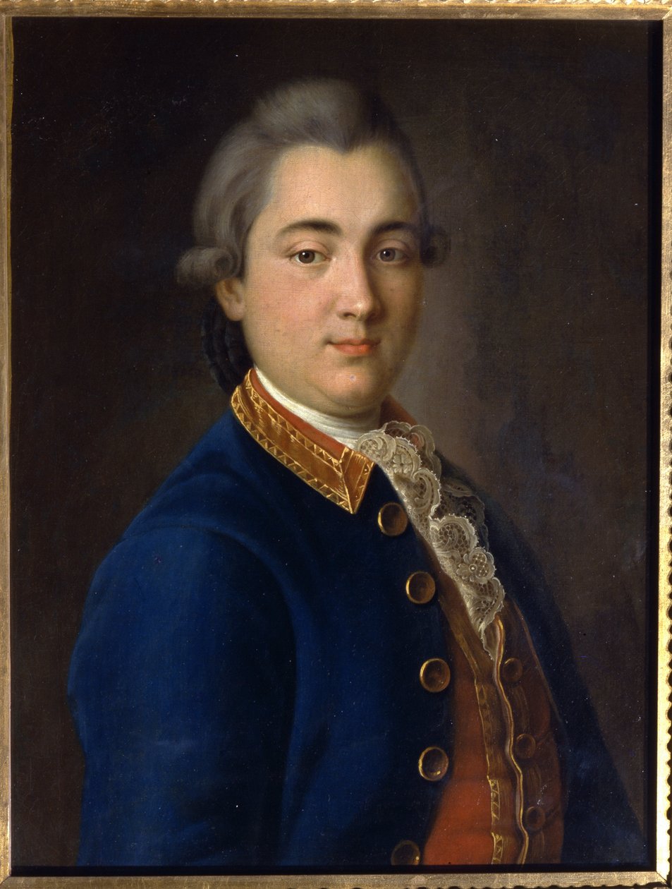 Borisz Vlagyimirovics Seremetev (1754-1811) portréja a lovassági őrezred egyenruhájában. (B. V. Seremetev portréja a lovassági őrezred egyenruhájában). Ivan Petrovics Argunov (Argounov) (1729-1802) festménye, olaj, vászon alkotó: Ivan Petrovich Argunov