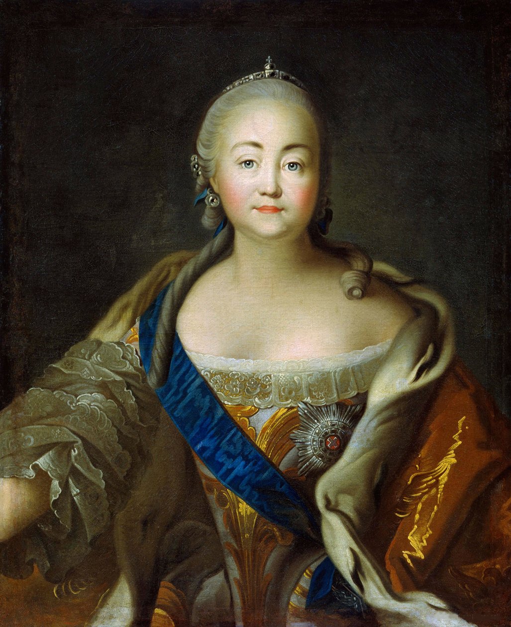 Erzsébet császárné portréja 1709-1762, 1750-1760-as évek. alkotó: Ivan Petrovich Argunov