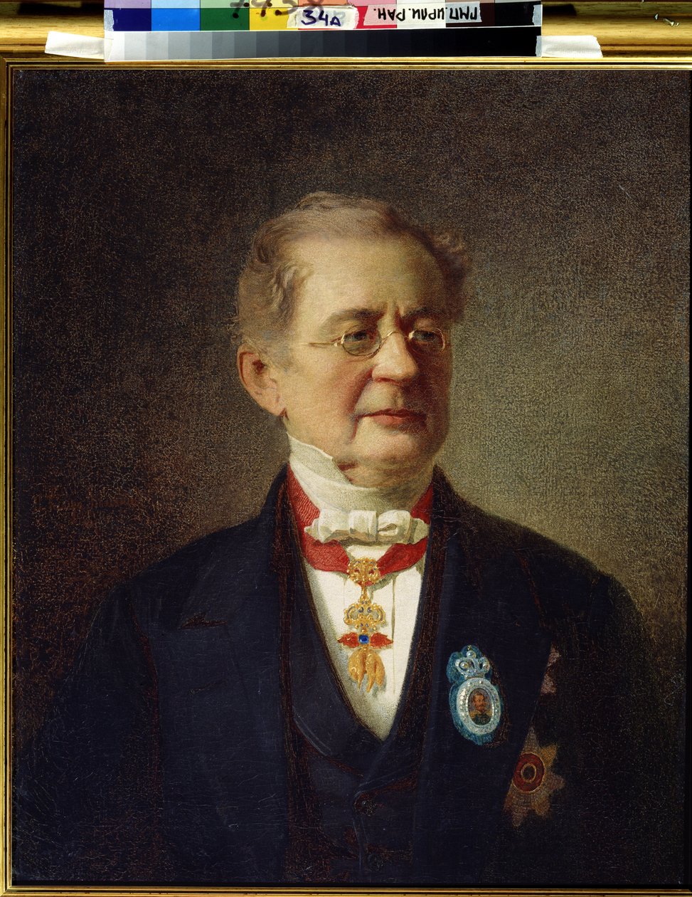 Alekszandr Mihajlovics Gorcsakov (Alekszandr Gorcsakov) herceg kancellári portréja (1798-1883). Ivan Petrovich Keller Viliandi peinture (Keller-Viliandi alkotó: Ivan Petrovich Keler Viliandi