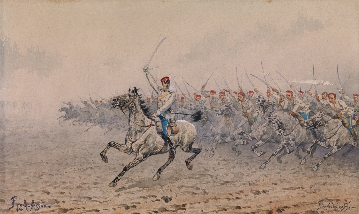 A lovasság rohama alkotó: Ivan Petrovich Pryanishnikov