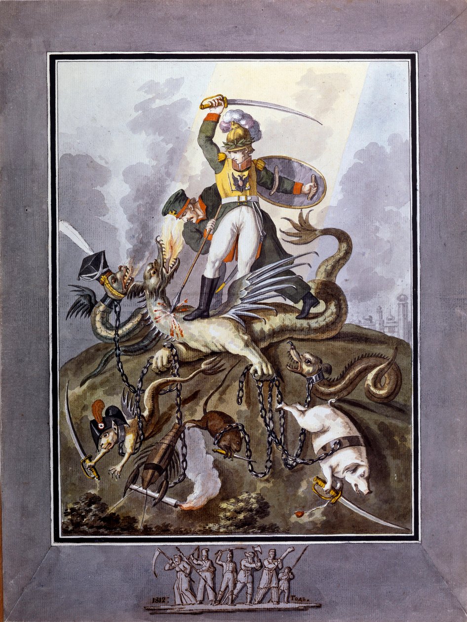 "1812": I. Napóleon hadseregének az orosz hadjárat során (1812) történő legyőzésének allegóriája - Ivan Philippovich Tupylev (Toupylev) (1758-1821) munkája alkotó: Ivan Philippovich Tupylev