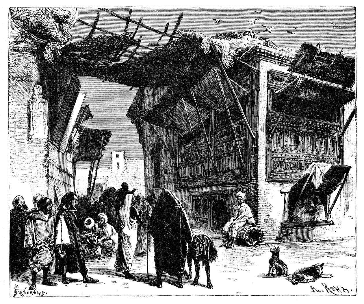 Egy iskola Fezben, Marokkóban, 1895. alkotó: Ivan Pranishnikoff