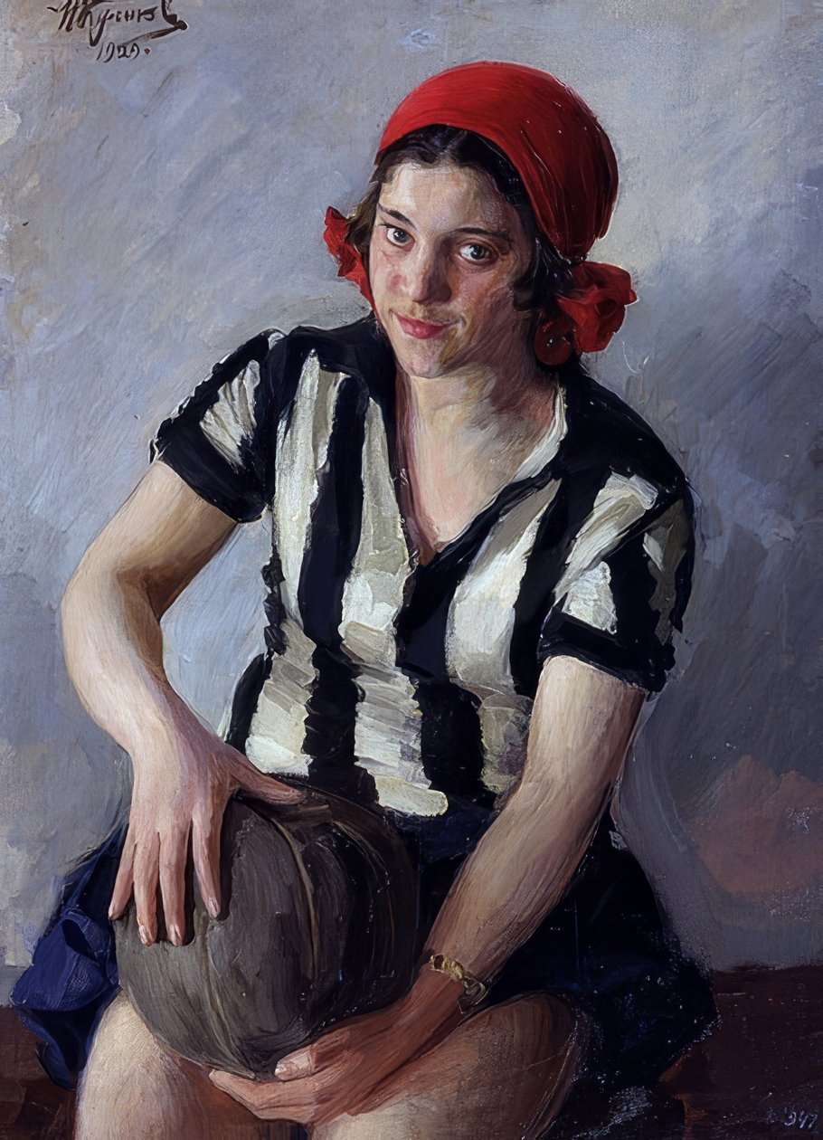 Sportoló nő. 1928 alkotó: Ivan Semyonovich Kulikov