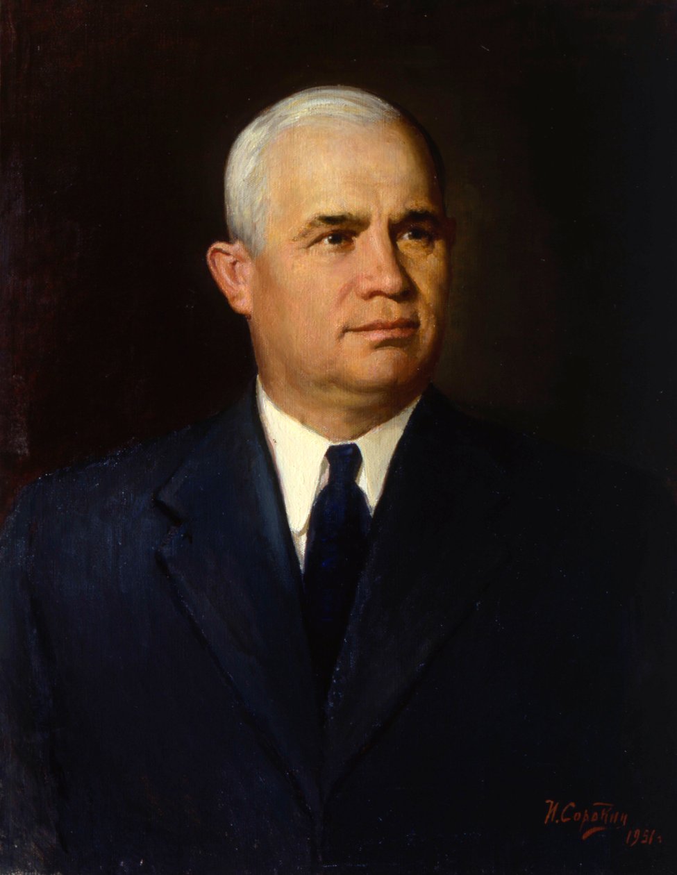 "Nikita Szergejevics Hruscsov politikus portréja", 1951 alkotó: Ivan Semyonovich Sorokin
