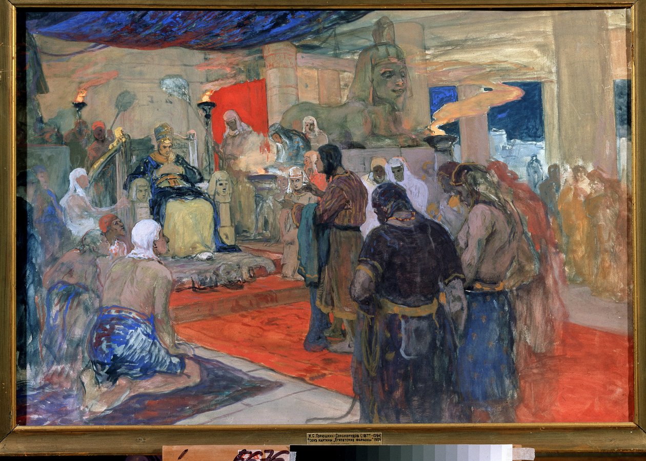 Egyiptomi ókor: "egy fáraó az udvara előtt", 1900 körüli évek alkotó: Ivan Silych Goriuschkin Sorokopudov