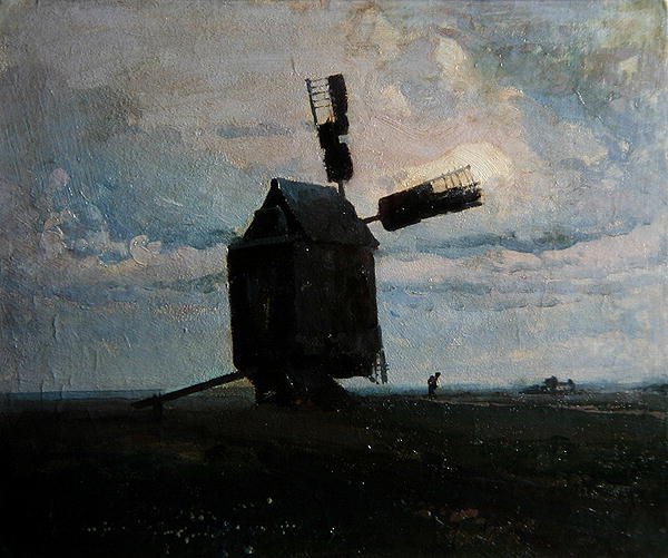 Szélmalom, 1930 körül (olaj, fedélzeten) alkotó: Ivan Trusz