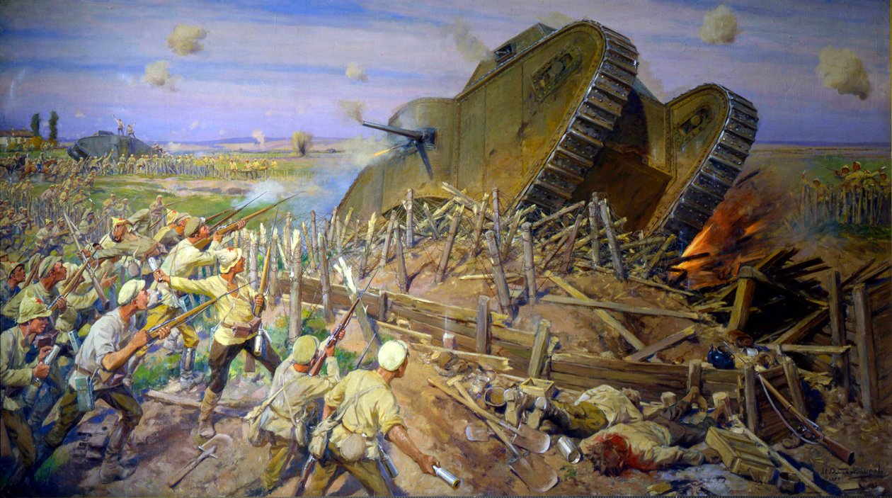 „Egy tank elfoglalása Kahovka közelében”, 1927. alkotó: Ivan Vladimirov