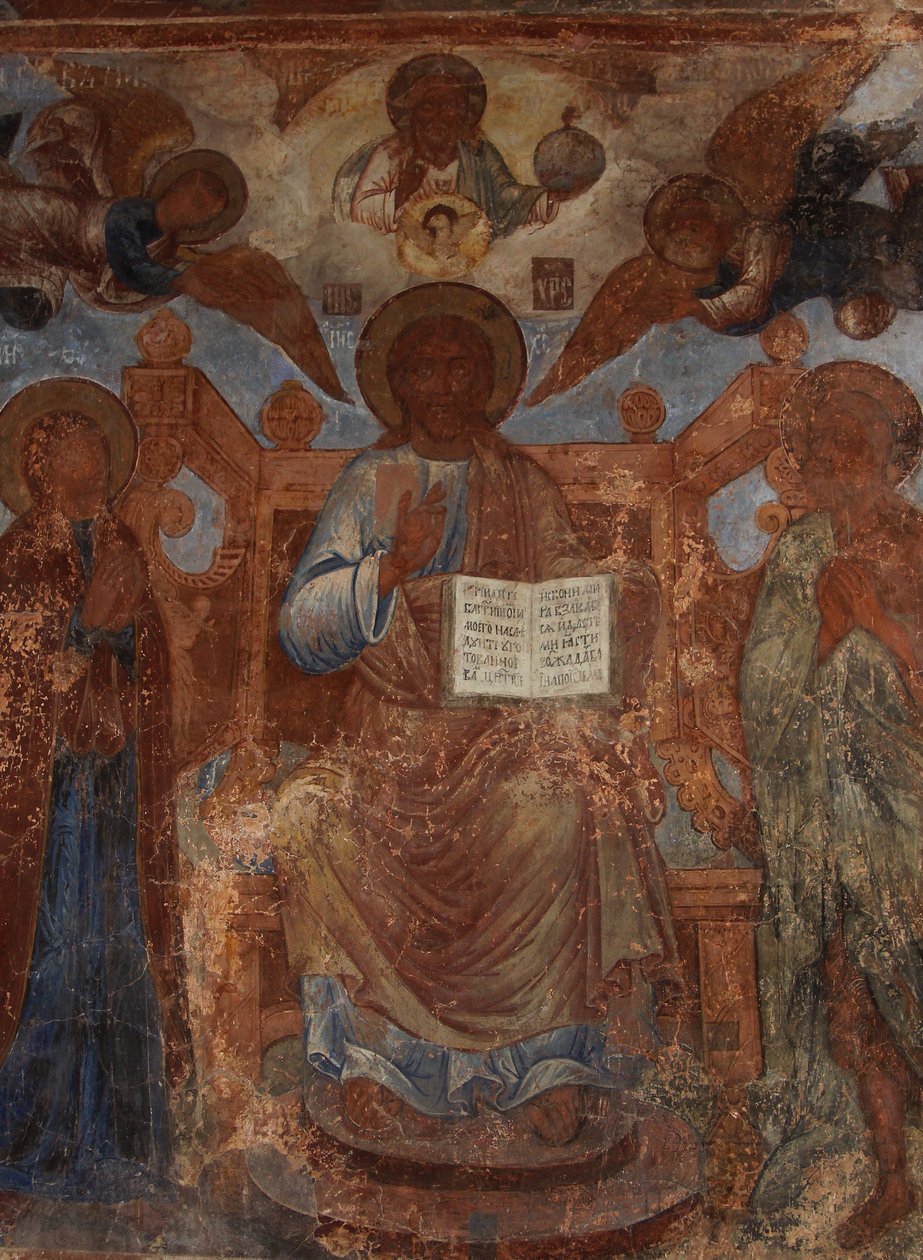 Freskó a Szűzanya-székesegyházban, Novgorod, 18. század eleje. alkotó: Ivan Yakovlevich Bakhmatov