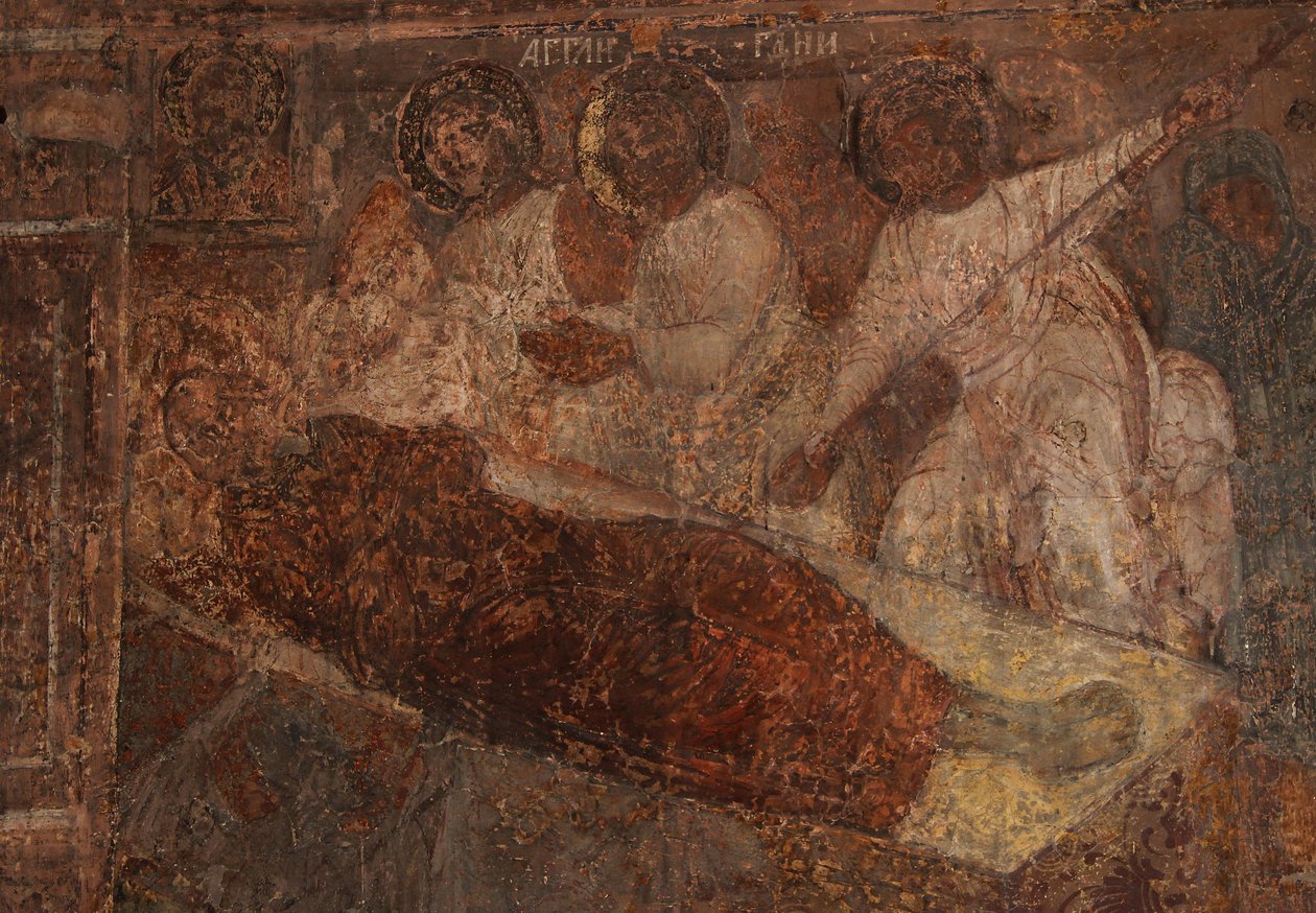 Freskó a Szűzanya-székesegyházban, Novgorod, 18. század eleje. alkotó: Ivan Yakovlevich Bakhmatov