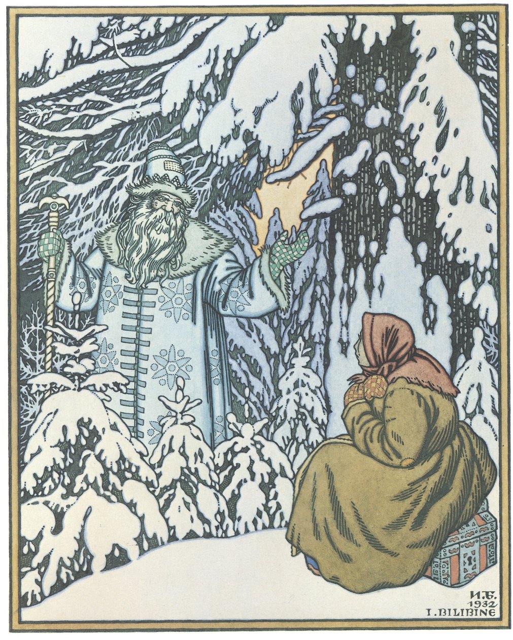 Illusztráció a Morozko meséhez, 1932 alkotó: Ivan Yakovlevich Bilibin
