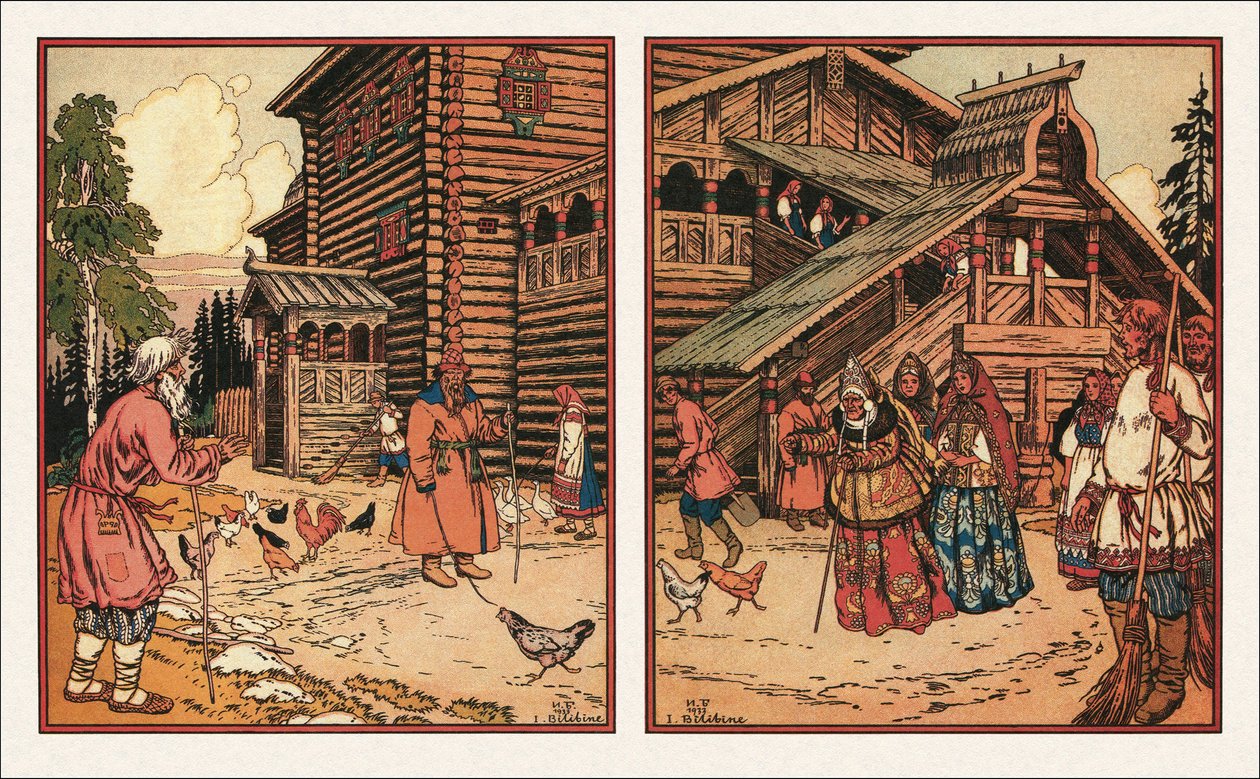 Illusztráció a Halász és a hal meséjéhez, 1933 alkotó: Ivan Yakovlevich Bilibin