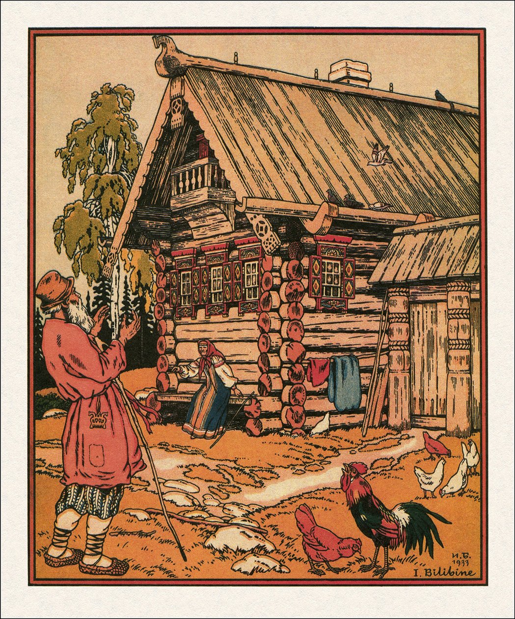Illusztráció a Halász és a hal meséjéhez, 1933 alkotó: Ivan Yakovlevich Bilibin