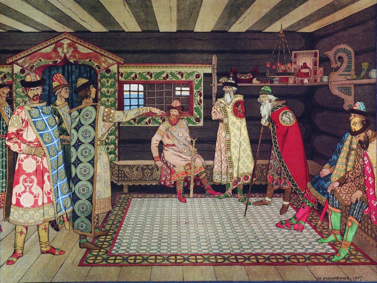 A kijevi hercegek találkozója, 1907 alkotó: Ivan Yakovlevich Bilibin