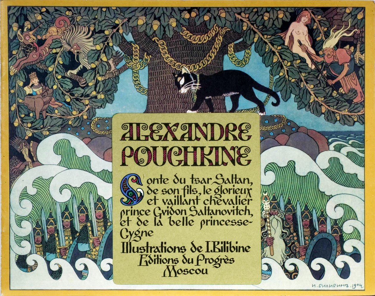 A. Puskin A Saltan cár tündérmese címlapja, 1904 alkotó: Ivan Yakovlevich Bilibin