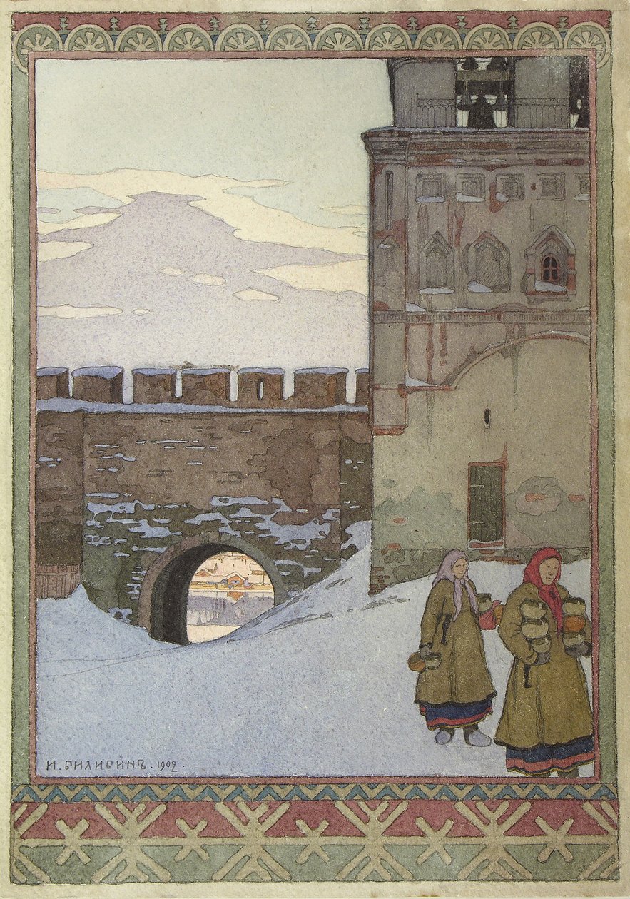 A Novgorodi Kreml víztornya, 1902 alkotó: Ivan Yakovlevich Bilibin