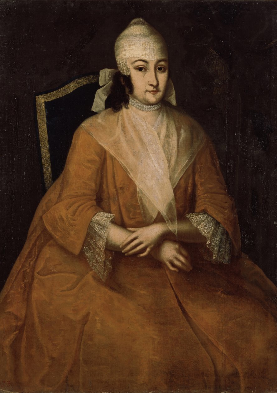 Anna Leopoldovna, Oroszország régense 1718-1746 portréja, 1740 és 1746 között alkotó: Ivan Yakovlevich Vishnyakov