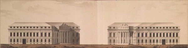 Az Admiralitás előtti tér terve, 1770 körül (toll, ecset, tus és akvarell) alkotó: Ivan Yegorovich Starov