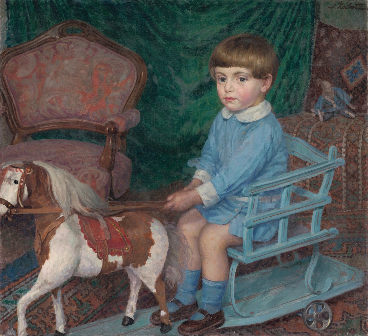 Gyermek lójátékkal, c. 1925. alkotó: Ivan Zabota