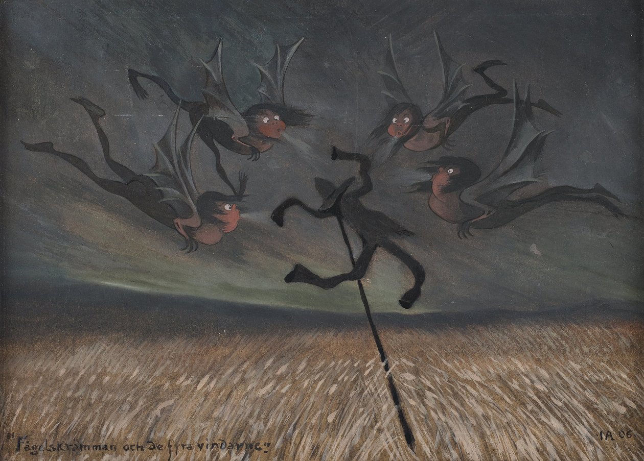 A madárijesztő és a négy szél, 1906. alkotó: Ivar Arosenius
