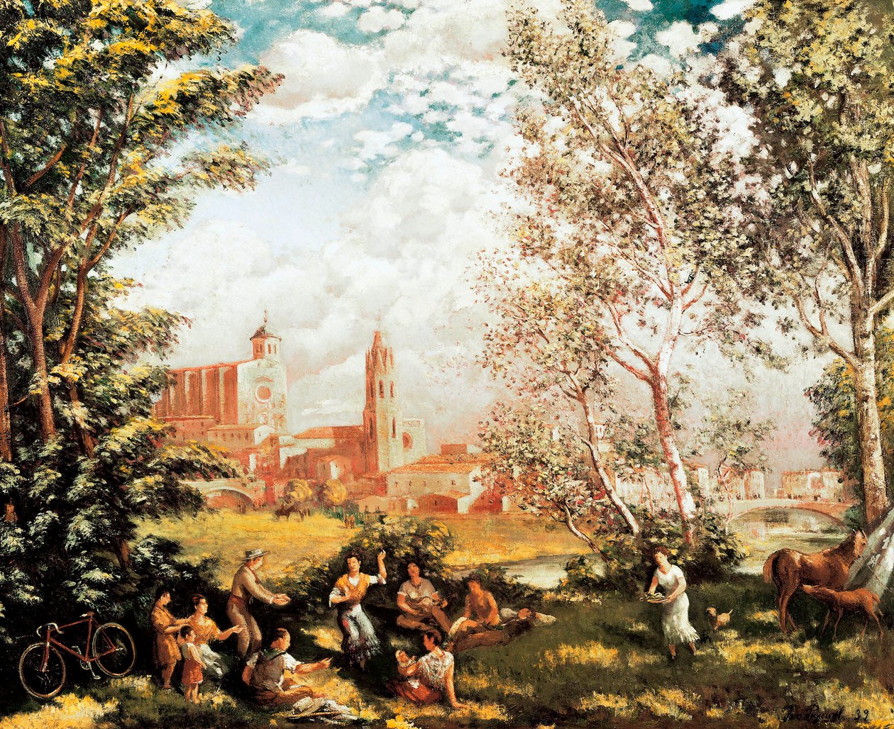 Ivo Pascual i Rodes (1883-1949) "Fete champetre" festménye. 1939 DR alkotó: Ivo Pascual i Rodes