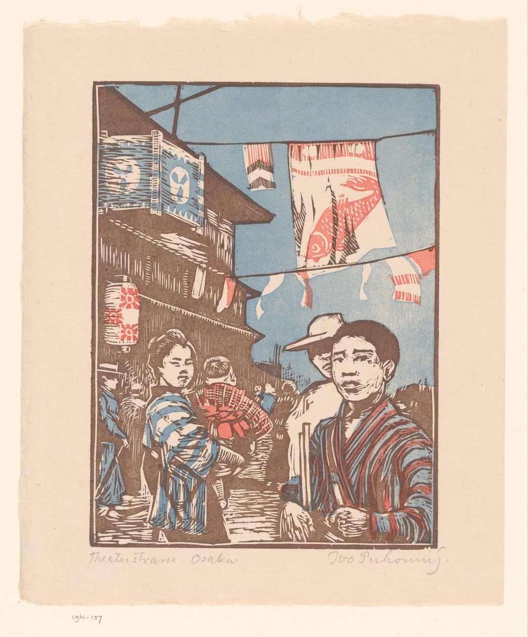 Kilátás Dōtonborira Oszakában Theaterstrasse Osaka (cím az objektumon) alkotó: Ivo Puhonny (signed by artist)